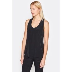 Joie Alicia Silk Racerback Pocket Tank in Black
